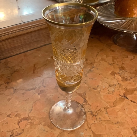 Ebeling & Reuss Marchioness Topaz Cut to Clear Crystal Champagne fluted glass - Picture 1 of 4